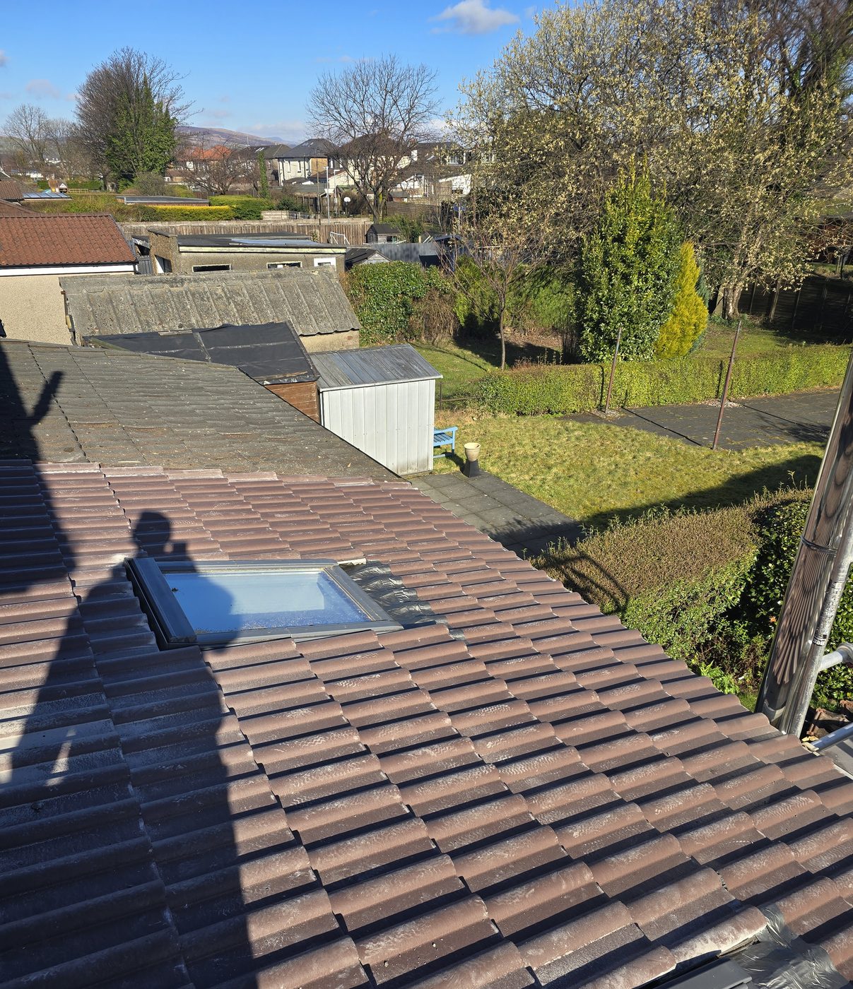 New tiled roof with skylight